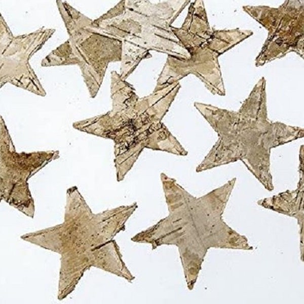 100 pcs birch stars 4 cm brown natural stars birch bark shabby chic decoration stars christmas decoration crafts decoration christmas wooden stars