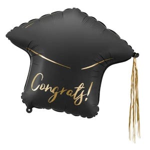 XXL Luftballon Gratulation Congrats 60x55cm Folienballon Abschluss Master Bachelor Diplom Doktor Partydeko Ballon gratuliere zum Zeugnis