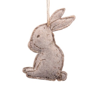 Pack of 4 rabbits ot538 Easter bunnies HANGER 15 cm gray white decorative Easter decorative bunnies pendant felt bunnies fabric bunnies Easter decoration Easter decorations arrangement
