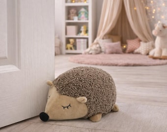 Butée de porte hérisson, marron, 24 x 14 cm, adorable butée de porte pour chambre d'enfant, animaux de la forêt, décoration de chambre, cadeau, figurine animale
