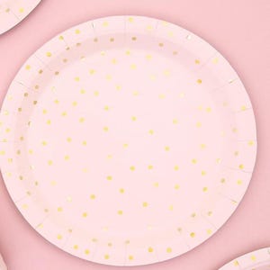 12 piezas platos decoración fiesta rosa lunares cumpleaños infantil 3 4 5 6 7 años decoración mesa fiesta vajilla cumpleaños rosa viejo rosa claro lunares