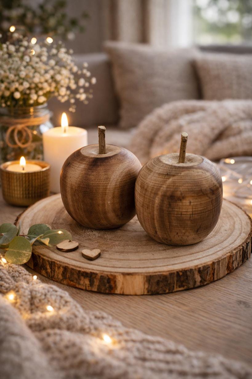 Holz Apfel Deko – 30 Cm Durchmesser, 4 Mm Stark, Aus Hellem Lindenholz – Ideal Zum Bemalen, Bekleben Oder Als Wand- & Tür-Deko – Für Frühling, Herbst & Weihnachten Holz-Apfel Deko