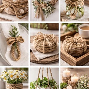 0,49 euros/metro > 20 m Corda decorativa Corda de coco Jardinagem Decoração de plantas Decoração de jardim Arame de amarração Treliça Nós Corda para árvores Auxílio para escalada Corda