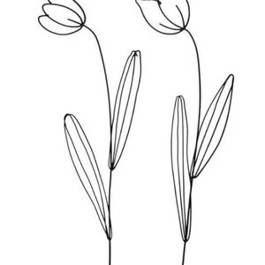 2 STK Metallstecker Tulpe schwarz Dekostecker Tulpen 25cm lang Gartendeko Deko Metallstecker Blumenstecker Gartenstecker Frühlingsdeko ps826