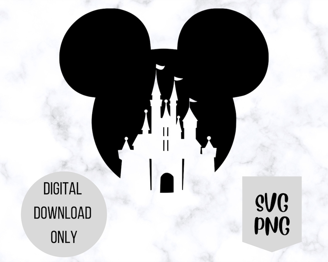 Mickey Head Castle Silhouette SVG and PNG - Etsy