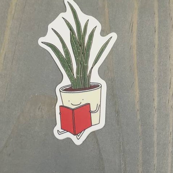 Sticker | plant reading | greenery | plant lovers | book lovers | gifts | aesthetic | girl