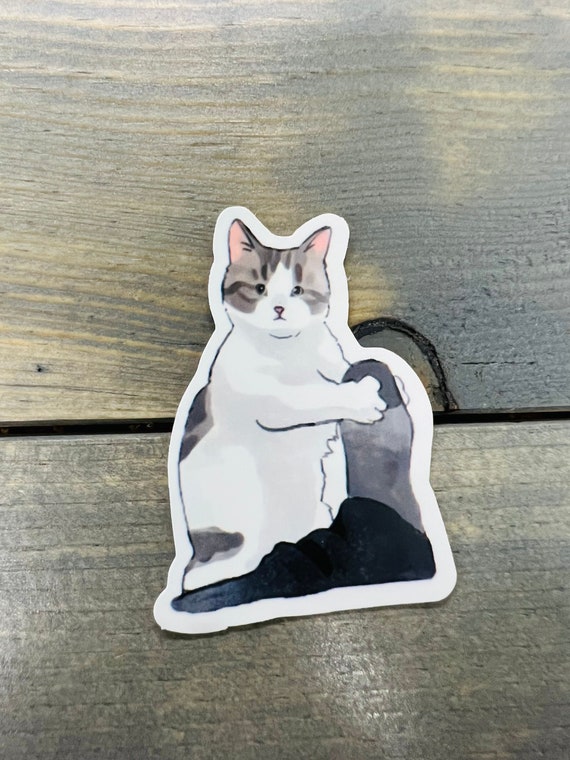 Cute stickers with boys and girls dressed as a cat