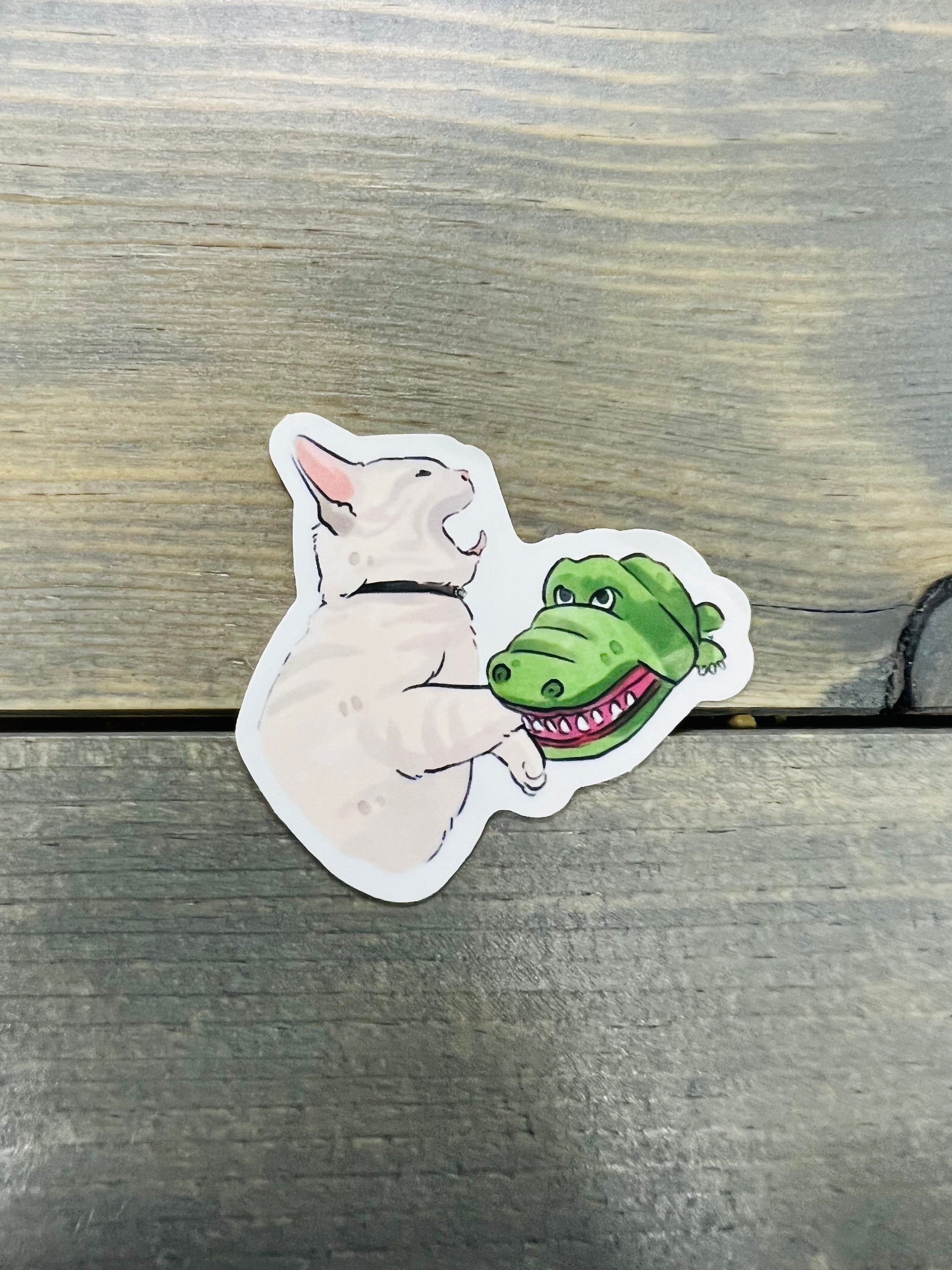 cat & dog crocs meme Sticker for Sale by Carina Jade