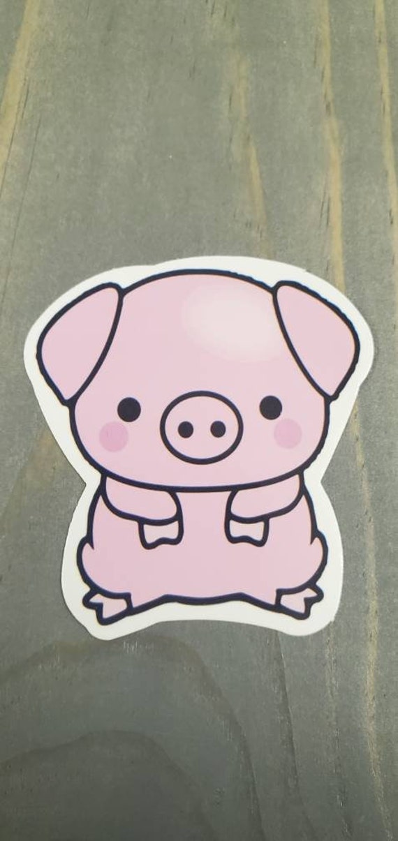 Stickers animated cute pig aesthetic cartoon girl laptop stickers happy cute animals