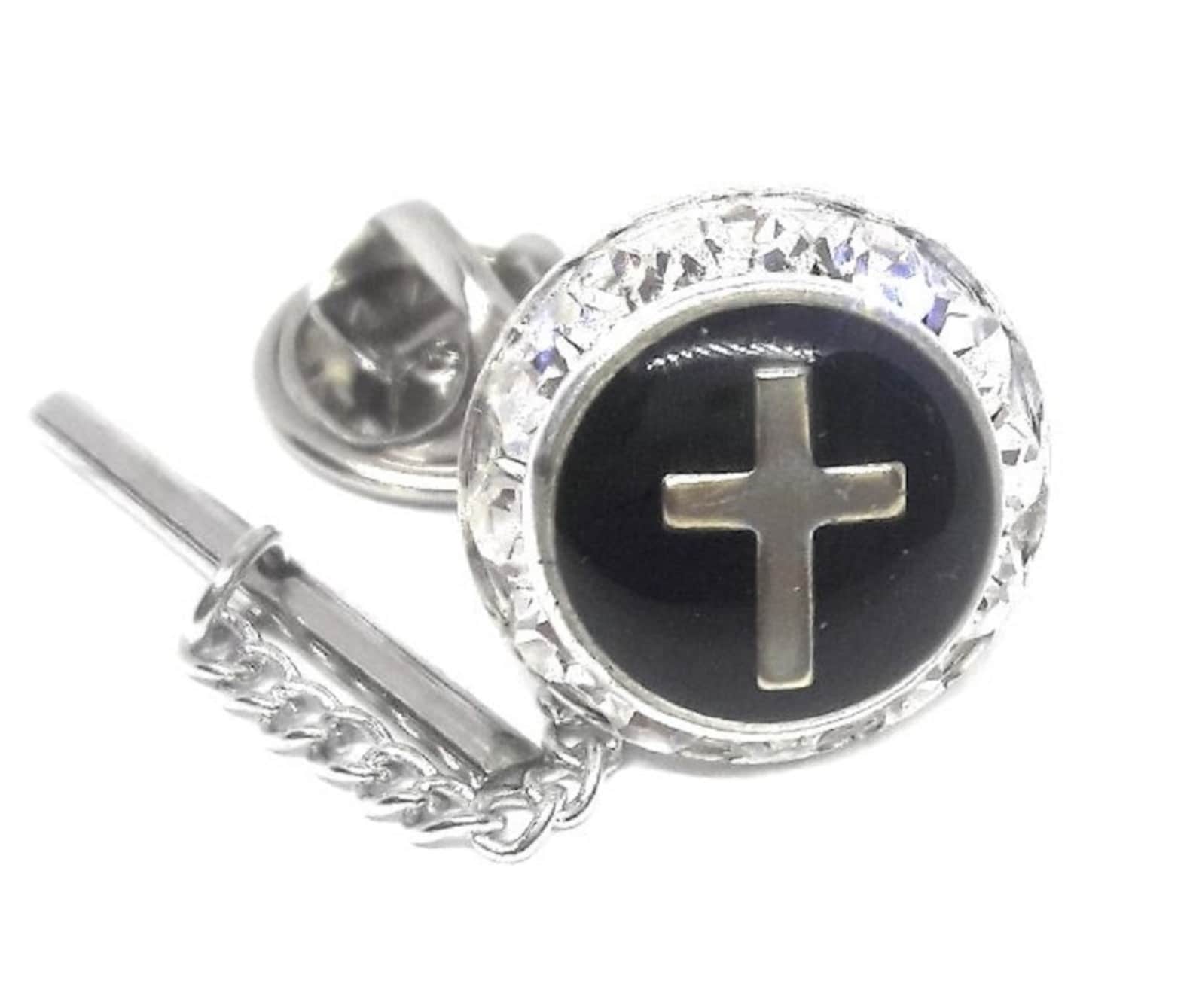 Religious Cross Tie Tack Lapel Pin Etsy