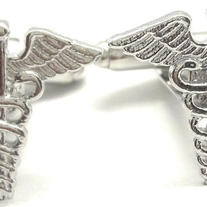 Caduceus Symbol Doctors Cufflinks