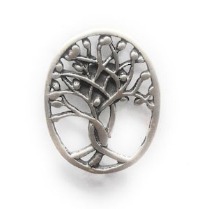 Satin Sterling Silver Tree of Life Tie Tack