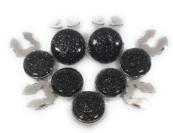 Black Diamond Dust Formal Button Covers 
