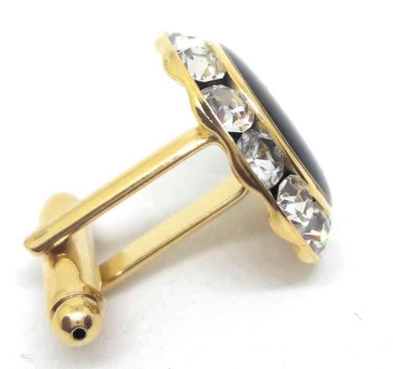 18KT Gold Plated Crystal Masonic Insignia Cufflinks and Studs