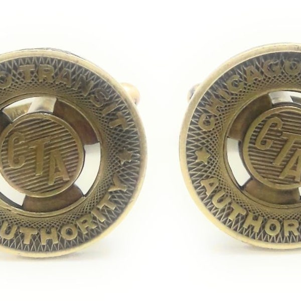 Retro Chicago Transit Token Cufflinks