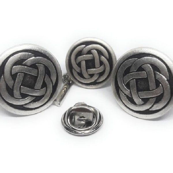 Celtic Cufflinks and Tie Pin Set