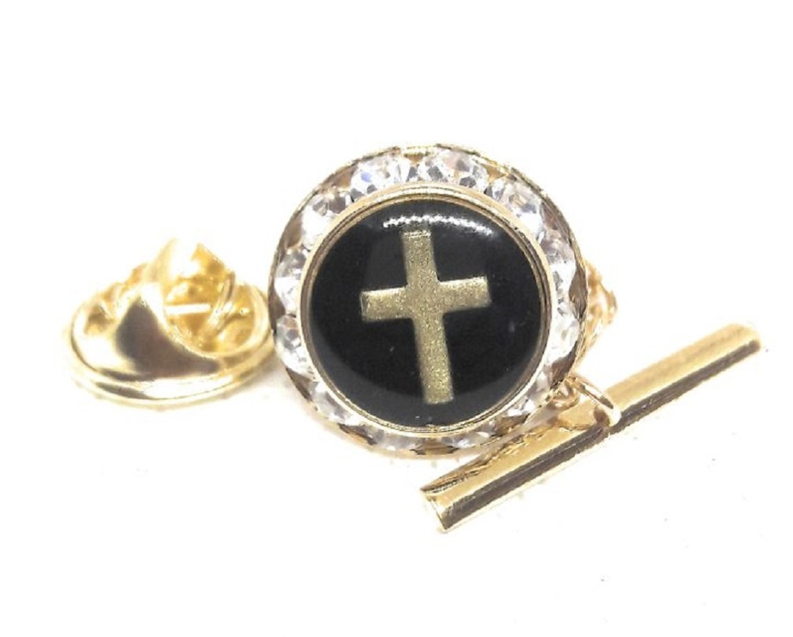 Religious Cross Tie Tack Lapel Pin Etsy