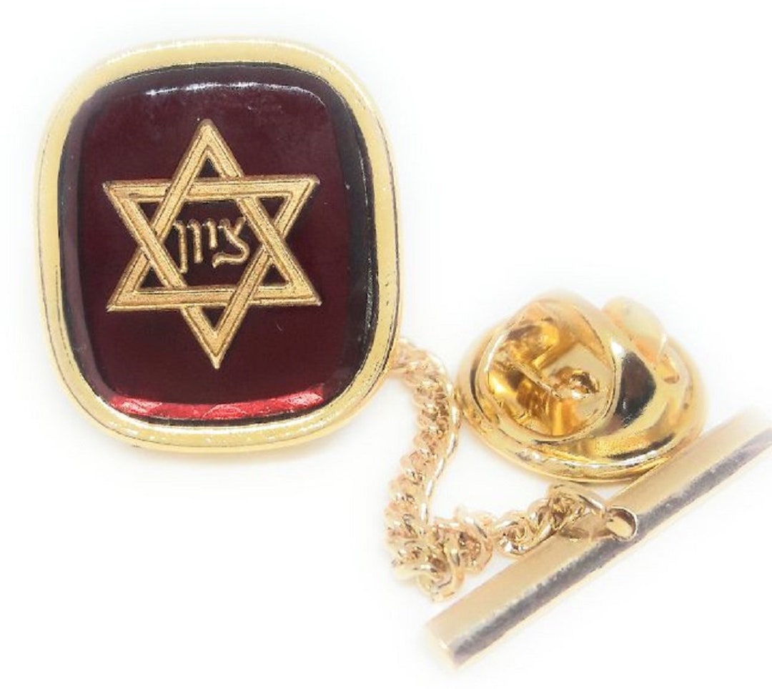 Kiola Designs Silver Toned Round Jewish Religious Star Of David Tie Clip