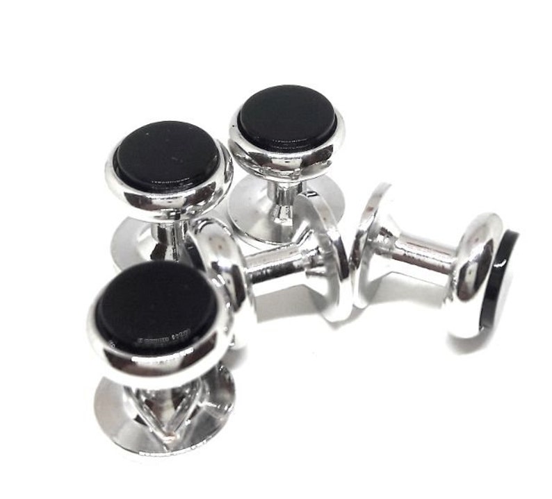 Standard Black Onyx Shirt Stud Set of Five Formal Accessories Etsy