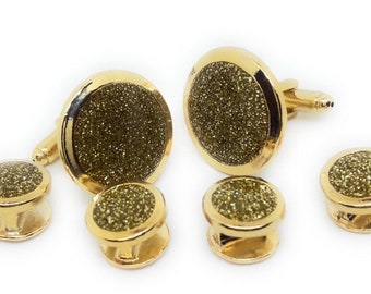 Gold Dust Cufflinks and Studs
