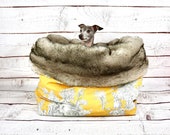 Cosy cave, Cave dog, Cave greyhound, Dog bed luxury, Dog blanket fur, Greyhound cave