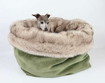 Cosy cave, Cave dog, Cave greyhound, Dog bed luxury, Dog blanket fur, Greyhound cave