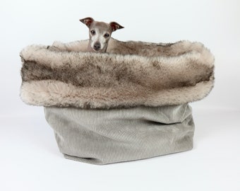 Cosy cave, Cave dog, Cave greyhound, Dog bed luxury, Dog blanket fur, Greyhound cave