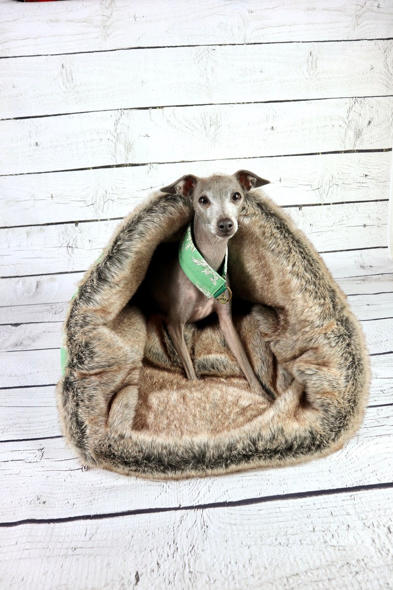 Cosy cave Cave dog Cave greyhound Dog bed luxury Dog Etsy