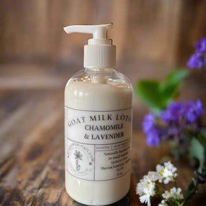 Goat Milk Lotion - Chamomile & Lavender Moisturizing All Natural Lotion- 8 oz
