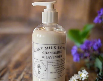Goat Milk Lotion - Vochtinbrengende, volledig natuurlijke kamille- en lavendellotion - 8 oz