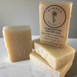 Unscented Goat Milk Soap from our family farm - Face and Body Soap - All Natural Soap - Fragrance Free Soap - Handmade Goat Milk Soap