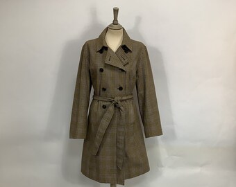 Vintage Aquascutum trenchcoat met riem geruite geruite op maat gemaakte mac overjas #V4