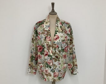 Vintage 1980s St Michael jacket oversized floral summer chore blazer #V4 @CHE