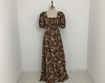 Robe vintage des années 1970 Susie G, blouse florale des prairies cottagecore maxi bohème # V2 @DAR