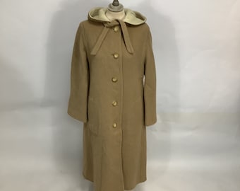 RARE vintage 1960s Aquascutum duffle coat Wool Mohair Alpaca Llama hood swing #V4