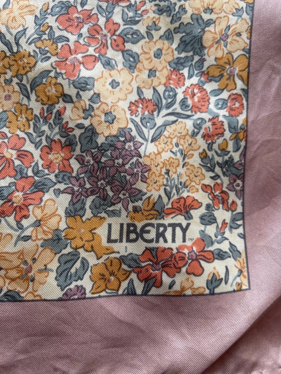 Vintage 1980s Liberty of London silk scarf floral… - image 2