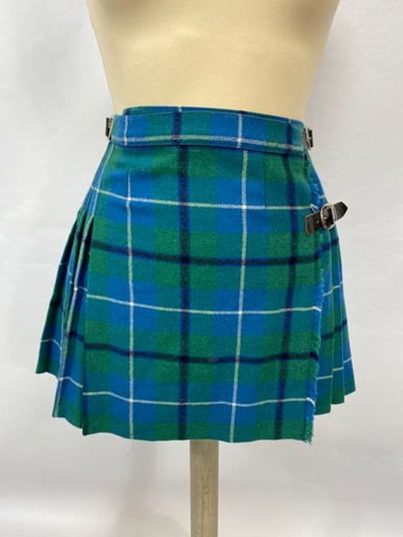 Vintage 1970s tartan checked kilt mini skirt - image 4