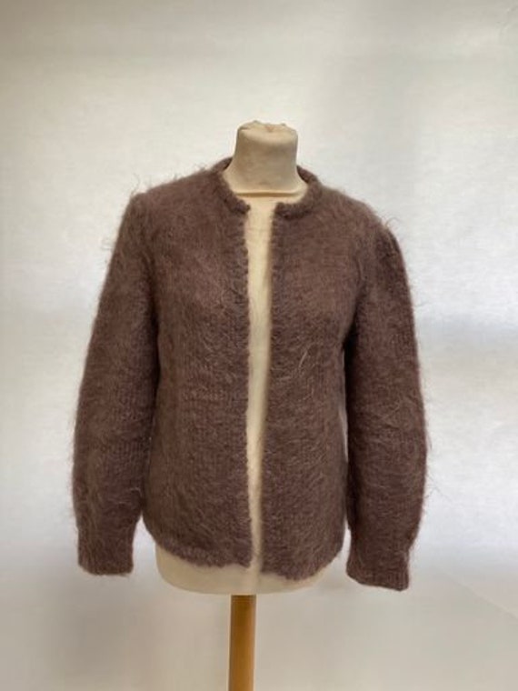 Vintage 1980s mohair knitted cardigan jacket