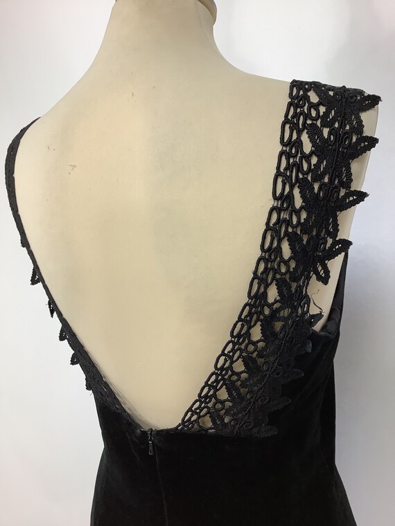 Vintage 1980s Radley dress black lace velvet wigg… - image 9
