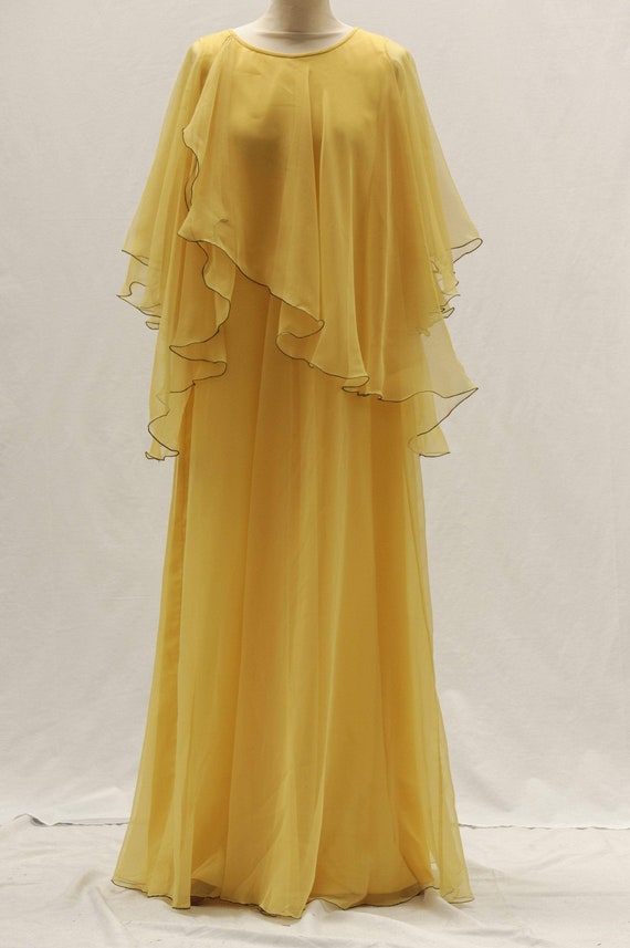 RARE Vintage couture 1970s Jean Varon maxi dress