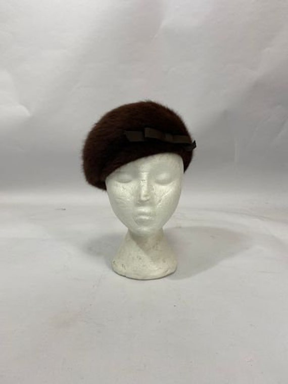 Kangol Brown Mohair Angora Beret Hat 