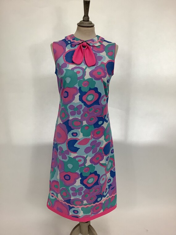 Vintage 1960s handmade dress psychedelic kitsch s… - image 4