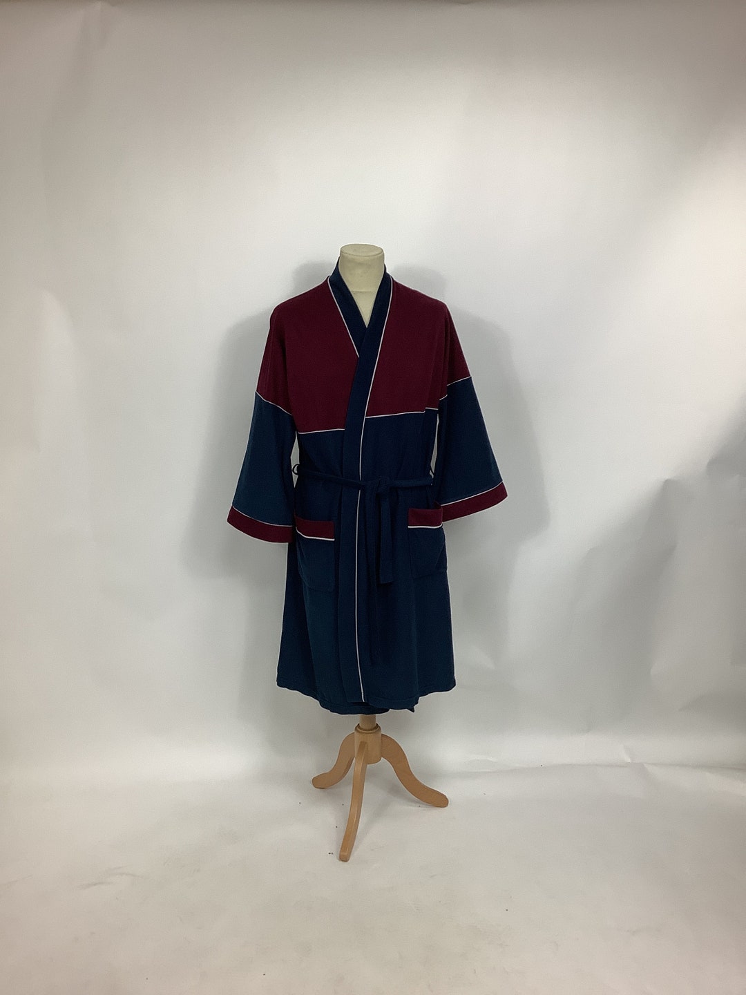 Vintage 1980s St Michael Dressing Gown Colour Block Retro Etsy