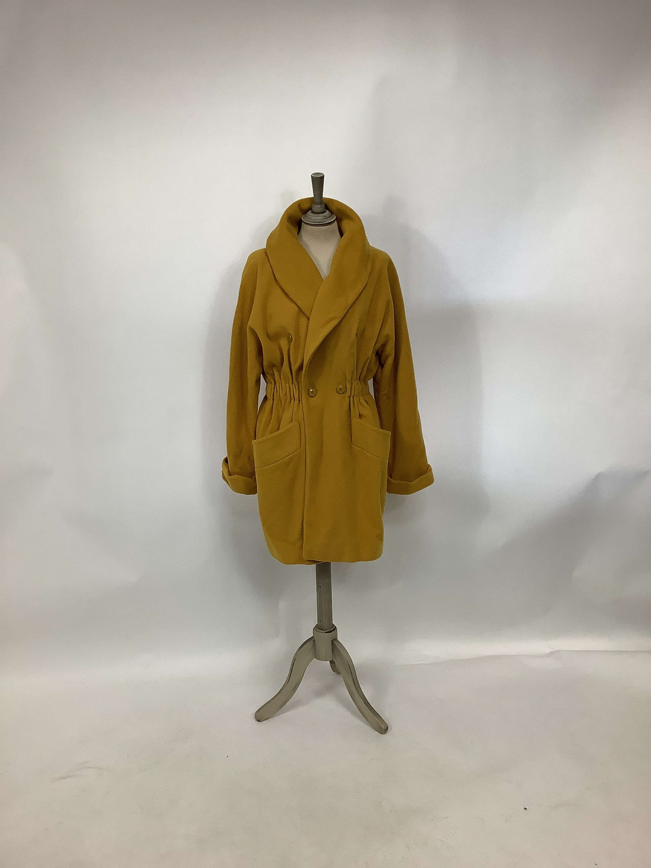 RARE Vintage 1980s Dior Coat Yellow Cashmere Wool Robe  