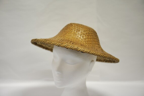 Vintage RARE 1960s bamboo rattan hand woven Chines