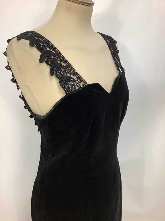 Vintage 1980s Radley dress black lace velvet wigg… - image 8