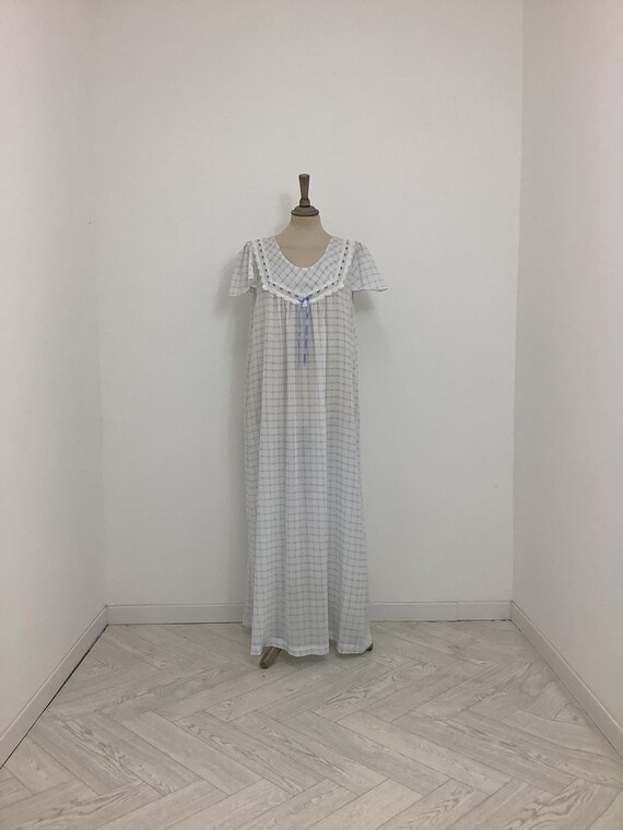 Vintage 90s David Nieper Nightdress Romantic Checked Nightie Smock Nightgown V1 Etsy