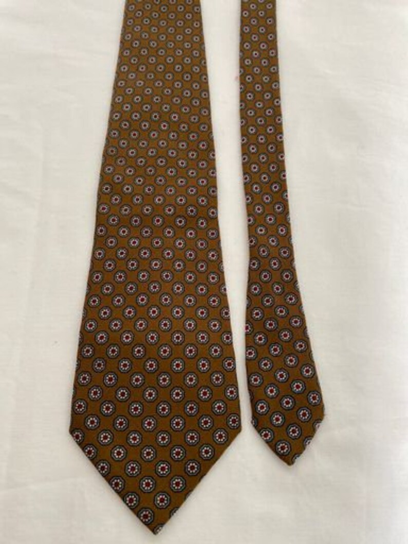 Vintage 1960s Harrods geometric floral retro tie