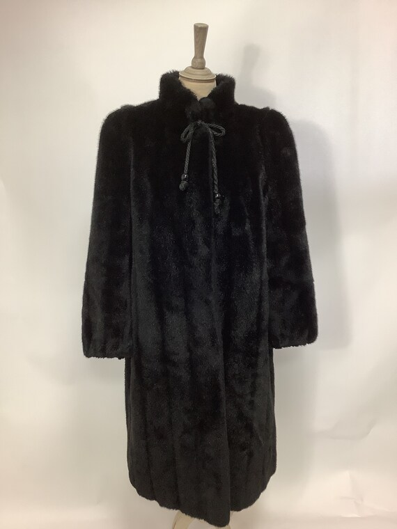 Vintage 1970s Tissavel faux fur coat glamorous ac… - image 3