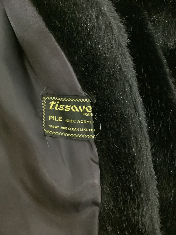 Vintage 1970s Tissavel faux fur coat glamorous ac… - image 9
